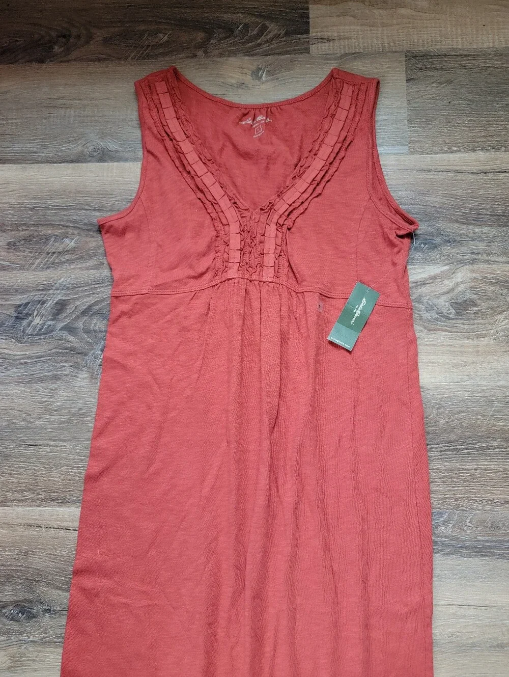 🍁 NWT Eddie Bauer Burnt Orange Cotton Dress Small